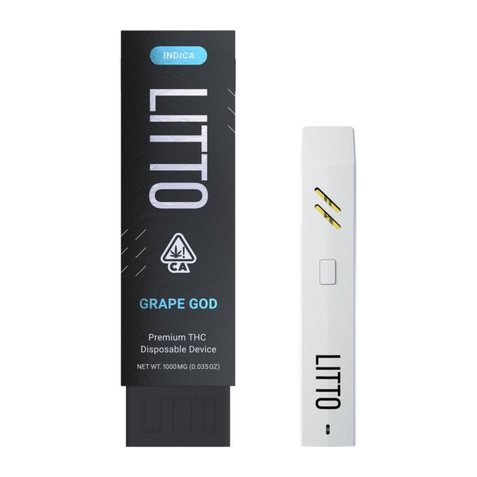 LITTO - Grape God(Indica) - Premium All-In-One THC Vape Pen - 1G ($40 each or 2 for $70)